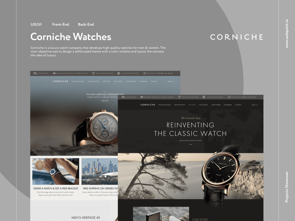 Corniche Watches — Custom E-commerce Experience