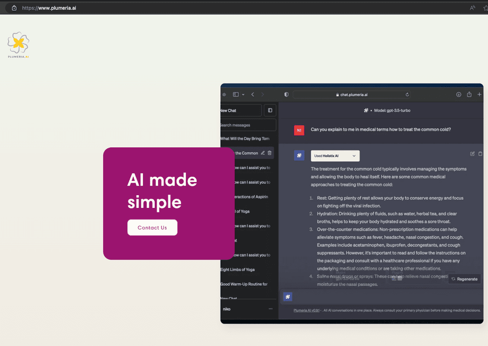 Plumeria.ai — ChatGPT for Yoga & Meditation