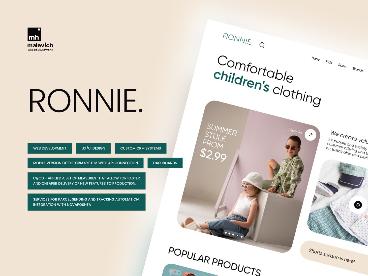 RONNIE — E-commerce Platform (TypeScript · React)